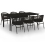 Juego de comedor para jardín 7 piezas negro de , Conjuntos de jardín - Ref: Foro24-3099225, Precio: 783,40 €, Descuento: %