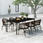 Juego de comedor de jardín 7 piezas marrón de , Conjuntos de jardín - Ref: Foro24-3099231, Precio: 898,12 €, Descuento: %