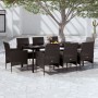 Juego de comedor de jardín 9 piezas con cojines negro de , Conjuntos de jardín - Ref: Foro24-3099286, Precio: 687,26 €, Descu...