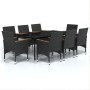 Juego de comedor de jardín 9 piezas con cojines negro de , Conjuntos de jardín - Ref: Foro24-3099334, Precio: 698,80 €, Descu...