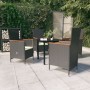 Juego de comedor de jardín 5 piezas con cojines negro de , Conjuntos de jardín - Ref: Foro24-3099426, Precio: 603,81 €, Descu...
