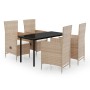 Juego de comedor de jardín 5 piezas con cojines beige de , Conjuntos de jardín - Ref: Foro24-3099439, Precio: 585,10 €, Descu...