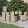 Juego de comedor de jardín 9 piezas con cojines beige de , Conjuntos de jardín - Ref: Foro24-3099472, Precio: 1,00 €, Descuen...