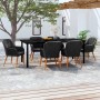 Juego de comedor de jardín 7 piezas con cojines negro de , Conjuntos de jardín - Ref: Foro24-3099509, Precio: 813,88 €, Descu...