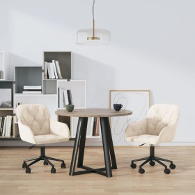 Sillas de comedor giratorias 2 uds terciopelo crema de , Sillas de comedor - Ref: Foro24-3103430, Precio: 187,03 €, Descuento: %