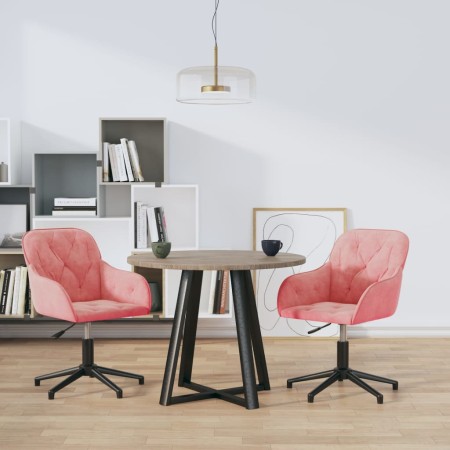 Sillas de comedor giratorias 2 unidades terciopelo rosa de , Sillas de comedor - Ref: Foro24-3103381, Precio: 178,90 €, Descu...