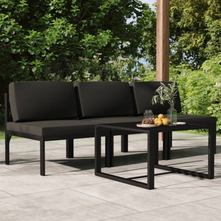 Set muebles de jardín 4 pzas y cojines aluminio gris antracita de , Conjuntos de jardín - Ref: Foro24-3107784, Precio: 621,29...