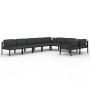 Set muebles de jardín 9 pzas y cojines aluminio gris antracita de , Conjuntos de jardín - Ref: Foro24-3107823, Precio: 1,00 €...
