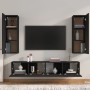 Set de muebles para TV 4 piezas madera contrachapada negro de , Muebles TV - Ref: Foro24-3114199, Precio: 172,76 €, Descuento...