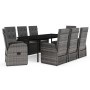 Juego de comedor de jardín 9 pzas con cojines gris de , Conjuntos de jardín - Ref: Foro24-3099498, Precio: 1,00 €, Descuento: %