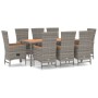 Set comedor jardín 9 pzas y cojines ratán sintético gris de , Conjuntos de jardín - Ref: Foro24-3157553, Precio: 1,00 €, Desc...