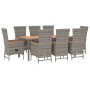 Set comedor jardín 9 pzas y cojines ratán sintético gris de , Conjuntos de jardín - Ref: Foro24-3157553, Precio: 1,00 €, Desc...