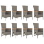Set comedor jardín 9 pzas y cojines ratán sintético gris de , Conjuntos de jardín - Ref: Foro24-3157553, Precio: 1,00 €, Desc...