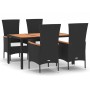 Set de muebles jardín 5 pzas con cojines ratán sintético negro de , Conjuntos de jardín - Ref: Foro24-3157530, Precio: 447,24...