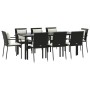 Set de comedor de jardín 9 pzas y cojines ratán sintético negro de , Conjuntos de jardín - Ref: Foro24-3185112, Precio: 789,1...