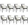 Set de comedor de jardín 9 pzas y cojines ratán sintético negro de , Conjuntos de jardín - Ref: Foro24-3185112, Precio: 789,1...