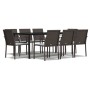Juego comedor jardín 9 piezas y cojines ratán sintético y acero de , Conjuntos de jardín - Ref: Foro24-3186966, Precio: 580,1...