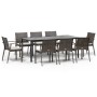 Juego comedor jardín 9 piezas y cojines ratán sintético y acero de , Conjuntos de jardín - Ref: Foro24-3186998, Precio: 767,1...