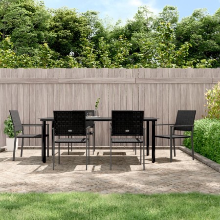 Juego de comedor para jardín 7 piezas ratán sintético y acero de , Conjuntos de jardín - Ref: Foro24-3187031, Precio: 462,90 ...