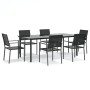 Juego de comedor para jardín 7 piezas ratán sintético y acero de , Conjuntos de jardín - Ref: Foro24-3187031, Precio: 462,90 ...