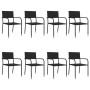 Juego de comedor de jardín 9 pzas ratán sintético y acero negro de , Conjuntos de jardín - Ref: Foro24-3203287, Precio: 390,4...