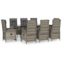 Set comedor jardín 9 pzas y cojines ratán sintético negro gris de , Conjuntos de jardín - Ref: Foro24-3185186, Precio: 1,00 €...