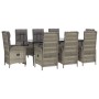 Set comedor jardín 9 pzas y cojines ratán sintético negro gris de , Conjuntos de jardín - Ref: Foro24-3185186, Precio: 1,00 €...