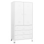 Armario industrial de metal blanco 90x50x180 cm de , Armarios roperos - Ref: Foro24-339614, Precio: 366,50 €, Descuento: %
