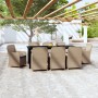 Juego de comedor de jardín 9 piezas y cojines marrón de , Conjuntos de jardín - Ref: Foro24-3099540, Precio: 1,00 €, Descuent...