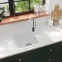 Fregadero de cocina con rebosadero ovalado granito blanco de , Fregaderos - Ref: Foro24-147104, Precio: 157,05 €, Descuento: %
