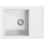 Fregadero de cocina con rebosadero ovalado granito blanco de , Fregaderos - Ref: Foro24-147104, Precio: 157,05 €, Descuento: %