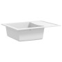 Fregadero de cocina con rebosadero ovalado granito blanco de , Fregaderos - Ref: Foro24-147104, Precio: 157,05 €, Descuento: %