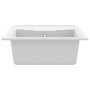Fregadero de cocina con rebosadero ovalado granito blanco de , Fregaderos - Ref: Foro24-147104, Precio: 157,05 €, Descuento: %