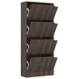 Zapatero 4 puertas madera ingeniería gris Sonoma 59x24x136 cm de , Zapateros y organizadores de calzado - Ref: Foro24-338135,...