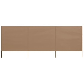 Paravientos de playa de 3 paneles tela gris topo 400x160 cm de , Sombrillas - Ref: Foro24-47151, Precio: 66,04 €, Descuento: %