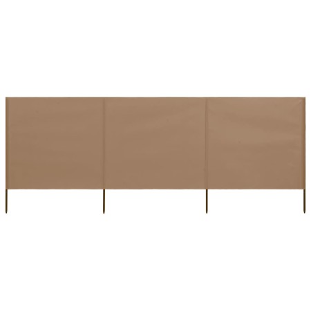 Paravientos de playa de 3 paneles tela gris topo 400x160 cm de , Sombrillas - Ref: Foro24-47151, Precio: 66,04 €, Descuento: %