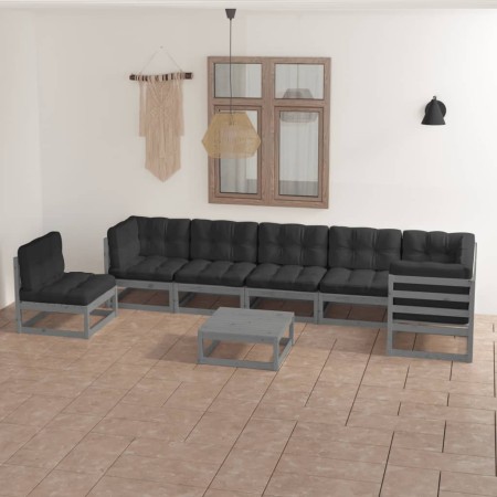 Muebles de jardín 8 pzas y cojines madera maciza pino de vidaXL, Conjuntos de jardín - Ref: Foro24-3076651, Precio: 738,63 €,...