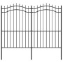 Valla de jardín con punta de lanza acero recubierto negro 222cm de , Paneles de vallas - Ref: Foro24-151083, Precio: 202,40 €...