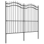 Valla de jardín con punta de lanza acero recubierto negro 222cm de , Paneles de vallas - Ref: Foro24-151083, Precio: 202,40 €...