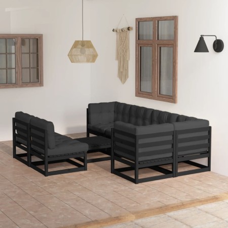 Muebles de jardín 8 pzas y cojines madera maciza pino de vidaXL, Conjuntos de jardín - Ref: Foro24-3076663, Precio: 896,77 €,...