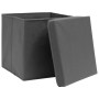Cajas de almacenaje con tapas 4 uds gris 28x28x28 cm de , Cestas para almacenaje - Ref: Foro24-325192, Precio: 28,41 €, Descu...