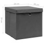 Cajas de almacenaje con tapas 4 uds gris 28x28x28 cm de , Cestas para almacenaje - Ref: Foro24-325192, Precio: 28,41 €, Descu...