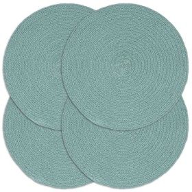 Manteles individuales redondos 4 uds algodón verde liso 38 cm de , Manteles individuales - Ref: Foro24-133852, Precio: 22,60 ...