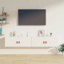 Armarios de pared 2 uds madera maciza pino blanco 80x30x30 cm de , Estantes y estanterías - Ref: Foro24-818378, Precio: 146,0...