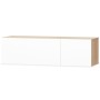 Mueble de TV 2 piezas madera ingeniería blanco brillo y roble de , Muebles TV - Ref: Foro24-275114, Precio: 195,34 €, Descuen...