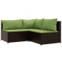 Set muebles de jardín 4 piezas y cojines ratán sintético marrón de , Sofás de exterior - Ref: Foro24-319829, Precio: 325,59 €...