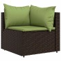 Set muebles de jardín 4 piezas y cojines ratán sintético marrón de , Sofás de exterior - Ref: Foro24-319829, Precio: 325,59 €...