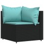 Set de muebles de jardín 3 pzas y cojines ratán sintético negro de , Sofás de exterior - Ref: Foro24-319798, Precio: 220,44 €...