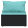 Set de muebles de jardín 3 pzas y cojines ratán sintético negro de , Sofás de exterior - Ref: Foro24-319798, Precio: 220,44 €...