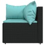 Set de muebles de jardín 3 pzas y cojines ratán sintético negro de , Sofás de exterior - Ref: Foro24-319798, Precio: 220,44 €...